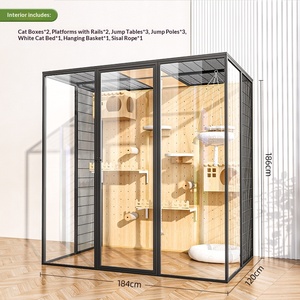 <span class=keywords><strong>Cage</strong></span> pour animaux de compagnie portable multi-niveaux en aluminium, design moderne, avec un espace extra large et confortable pour les petits animaux, utilisation en intérieur - Product Image 5
