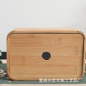 Bamboo Tissue Box Natural Wood Color <b>For</b> Home Office Hotel Car <b>Bathroom</b> Use <b>Pull</b> Out Tissues - Product Image 3