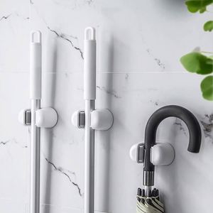 Mop Broom Holder Wall Mount Mop Organizer Gripper Self-adhesive Cleaning Suppliers Hanger Stands Rack for Bathroom <b>Garden</b> - Product Image 6