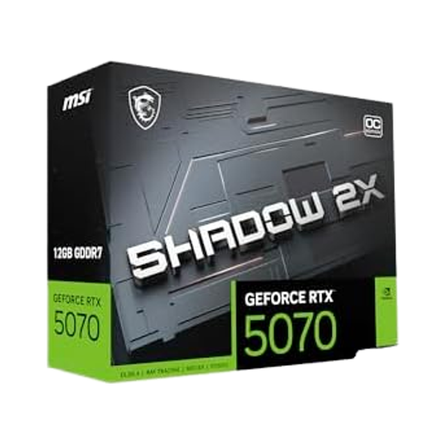New for Gaming RTX 5070 12GB GDDR7 Shadow OC Workstation Fan 320-bit 17000MHz 2490MHz DisplayPort X3 2.1a 2.1b DirectX 12