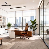 Bureau de direction moderne en bois grainé SpaceUnited, mobilier de bureau