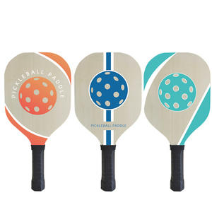 Nueva opción personalizable de impresión de logotipo de raqueta de Pickleball de madera de Álamo - Product Image 3