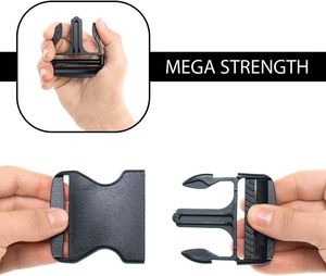 หัวเข็มขัดแบบปลดด้านข้างออกเร็วทำจากพลาสติกสองหัวตัวล็อกศูนย์กลางสีแดงแบบเลื่อนได้ - Product Image 4