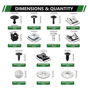 Kit de 180 clips de sujeción para coche Winning Path Point para reparación de protector contra salpicaduras del capó del motor de Audi, VW, Porsche - Product Image 3