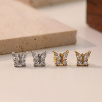 Nouvelles boucles d'oreilles papillon Luxen légères petites boucles d'oreilles papillon en acier inoxydable super fée délicates