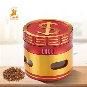 Sell smoking accessories herb grinder aluminium metal 4 layer manual logo customized