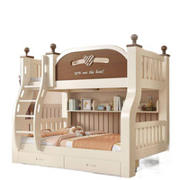 Lit superposé en bois massif, lit double en bois massif, lit pour enfants en bois massif