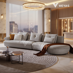 Canapé sectionnel trois places en tissu microfibre, style daim, toucher doux, résistant à l'usure, assise confortable pour la maison et la villa - Product Image 6