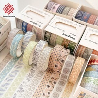 Kit de ruban adhésif washi à motifs pour carnets faits main, matériaux de loisirs créatifs, ruban décoratif et rouleau de scrapbooking, autocollants de paysages