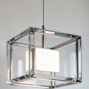 Square Pendant <b>Light</b> Led Chandelier For Living Room Bedroom Home Decor Single Head Modern Design Crystal <b>Cube</b> Lamp - Product Image 4
