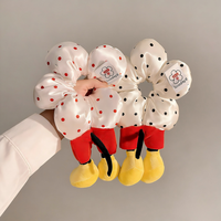 Mignonnes pinces à cheveux en peluche de souris Kawaii avec fleur, élastiques à pois et à carreaux, accessoires de mode pour cheveux