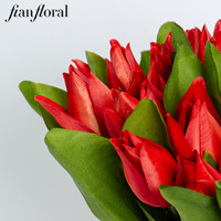 Fabricant de fleurs artificielles, fourniture directe d'usine, bouquet de tulipes en soie, 21 têtes, vente en gros, bouquet floral artificiel pour mariage, décoration