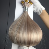 Extensions de cheveux naturels Remy vierges européens doublement étirés, faits à la main, couleur mixte, tissage noué à la main Jasminebeauty