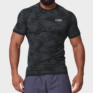 Người Đàn Ông Của Chất Lượng Cao Liền Mạch Ngắn Tay Áo Nén Phòng Tập Thể Dục T-Shirts Nhanh Khô Hoạt Động Thể Thao Hàng Đầu Thoáng Khí Tập Thể Dục T-Shirts - Product Image 4