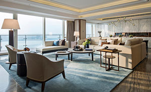 Набор для спальни в отеле, Современная однотонная мебель для спальни, деревянные стены, металлическая ткань, 5-звездочная роскошь, современный, сделанный на заказ - Product Image 3