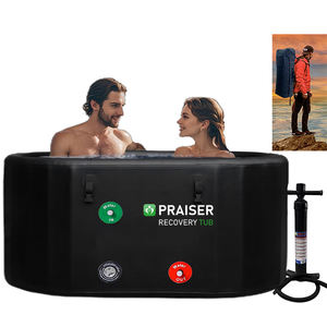 1 2 personas adulto lujo redondo ovalado frío piscina plegable negro Spa bañeras portátil hielo baño recuperación inflable bañera de hidromasaje al aire libre - Product Image 1