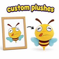 Service OEM de Peluches Abeilles Personnalisées – Usine d'Animaux en Peluche 2D vers 3D – Faible MOQ – Logo Personnalisé pour Cadeau Enfant ou Promotion de Marque