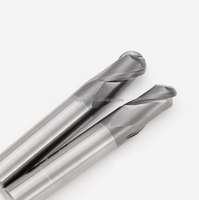 Fraise à queue sphérique professionnelle OEM en carbure de tungstène HRC56 à 2 dents, revêtement personnalisé, pour usinage CNC