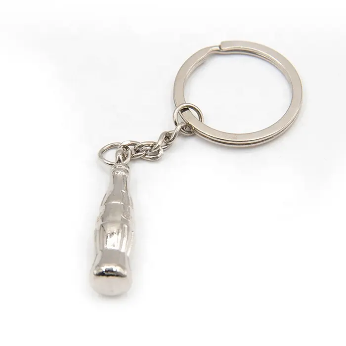 OEM Cheap Price Car Shaped Key Chain Silver Color 3D Metal Car Model Keychain