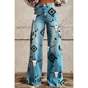 <span class=keywords><strong>Jeans</strong></span> Personalizzati Stampati, Pantaloni Denim Trendy Streetwear Y2k a Gamba Dritta, <span class=keywords><strong>Jeans</strong></span> Bodycon da <span class=keywords><strong>Donna</strong></span> - Product Image 5