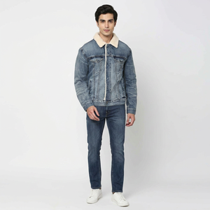 Best Quality All Colors & Sizes Men's Denim <b>Jacket</b> New Design Cheap Price Inner <b>Lining</b> <b>Fleece</b> Men's Jeans <b>Jacket</b> - Product Image 1