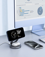 Penjualan laris Qi2 pengisi daya nirkabel magnetik 3-in-1 desain dapat dilipat pengisian daya cepat untuk Desktop