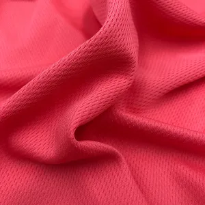 Bird Eye Mesh Fabric For Sportswear No8816 Breathable Double Layer 100% Polyester Printed Chiffon Fabric Lightweight Weft 145gsm