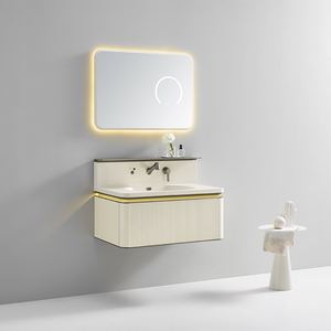 Vanité de salle de bain Panoon 23B en pierre moderne Home Bar Floor Standing Tiroirs à fermeture douce en acier inoxydable Finition résistante à l'eau Miroir - Product Image 6