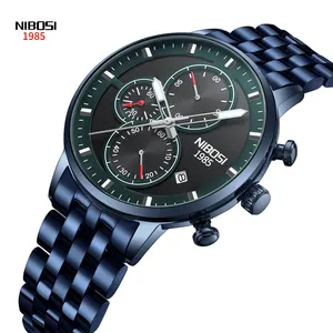 NIBOSI 2531 Baixo Moq OEM Jam Tangan Três Olhos Dial Exactime Multicolor Relógios De Quartzo