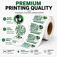 Label Kemasan Makanan Restoran Kustom, Stiker Logo Roll Perekat Sendiri BOPP Putih untuk Cangkir, Kotak, dan Tas Take Away