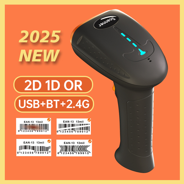 Wireless Handheld 1D 2D Qr Code Barcode Scanner Wired Bar Code Readers Inventory Scanner for Supermarket Warehouse