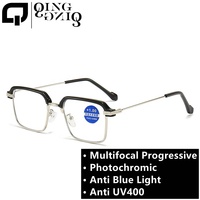 Lunettes photochromiques pour homme, monture rectangulaire en métal noir, verres photochromiques pour homme, nouvelles lunettes multifocales progressives pour homme 2025