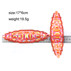 Customized Neon <strong>Orange</strong> Iridescent Resin Diamond <strong>Patches</strong> Sewing Hot Fix Rhinestone Motif Appliques for Shoes Carnival Costumes - Product Image 3