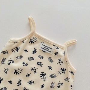 In canottiere per bambini con stampa tuta scozzese da neonato estive tutine a triangolo - Product Image 3