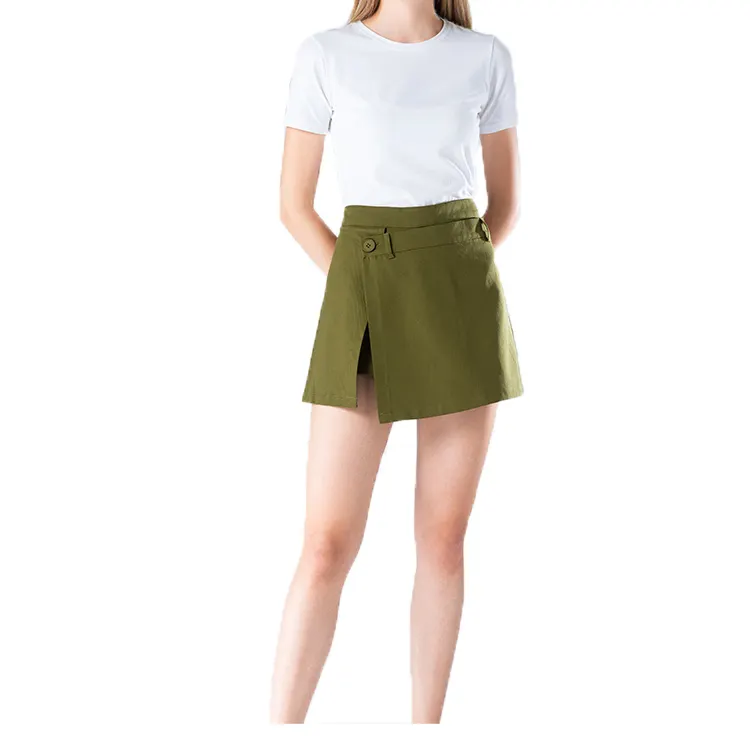 2023 Customized OEM Women Black Green Skirt Fashion Casual High Waisted Midi Long Pencil Skirt