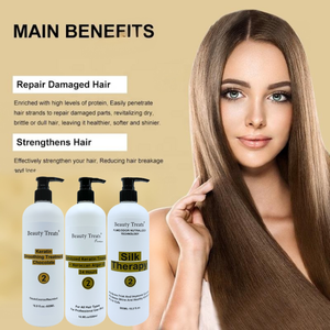 Soins capillaires professionnels de salon avancés, formule concentrée infusée de kératine hydrolysée biologique, huile de noix de coco, huile d'argan, nourrit - Product Image 4