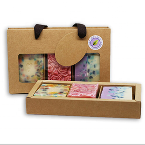 Eco friendly kraft paper custom logo asst color printed soap box packaging