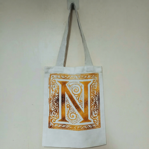 Sac fourre-tout en coton imprimé sur mesure avec graphismes de designer, sac de courses en coton personnalisé avec impression de logo, sac de transport en coton de designer - Product Image 1