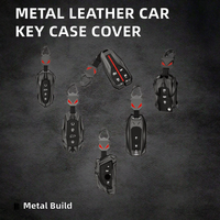 Nouvelle Housse de Clé de Voiture en Métal et Cuir avec Logo pour Toyota Camry Prius Land Cruiser Prado 150 Crown Subaru Forester XV GJ