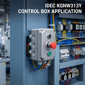 Interruptor de Botón Pulsador Metálico LED Verde de 30 mm <span class=keywords><strong>IDEC</strong></span> KGNW313Y, Momentáneo NO, IP65, Montaje en Panel para Control Industrial y Maquinaria - Product Image 1