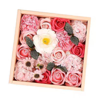 Boîtes cadeaux artisanales en carton rigide recyclable, gaufrées et personnalisables, pour fleurs de savon artificielles en forme de rose, idéales pour Noël (vente en gros)