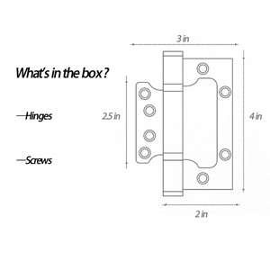 Charnières de porte sans mortaise en gros 4*3 pouces *3mm en acier inoxydable pour portes intérieures pliantes 360° °   Charnières de portail robustes noires - Product Image 2