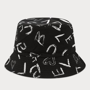 New Trendy Bucket <b>Hat</b> Graffiti Letter Printing Double-Sided Sun <b>Hat</b> Spring Summer Outdoor Casual Reversible Bucket Fishing <b>Hat</b> - Product Image 5