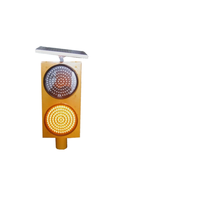 Système d'avertissement routier à double feu de signalisation solaire clignotant jaune avec feu de signalisation solaire à clignotement rapide