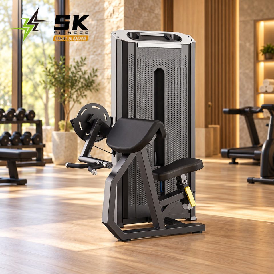 Loader Arm Machine SK-V20 Selectorized Seated Biceps Curl Strength Machine with Arm ...