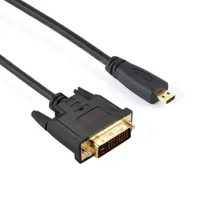 Vnew Terlaris Kualitas Tinggi 34AWG Micro HDMI Ke DVI 24 + 1 Kabel Pria KE Pria dengan Adaptor Berlapis Emas