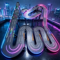 Jeu de course de billes personnalisé à gravité avec plateau de rallye, simulateur de course à lumière LED, circuit de course complet