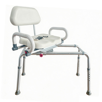 Banc de transfert pour baignoire, chaise de douche pliable avec dossier et accoudoirs, siège de douche réglable en hauteur pour personnes âgées et handicapées