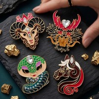 Badge Métallique Animal du Zodiaque Chinois Personnalisé, Épinglette en Émail Dur, Broche Souvenir de Festival, Cadeau