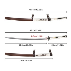 Réplica de la Espada <span class=keywords><strong>Katana</strong></span> Michonne de 103 cm, Espada <span class=keywords><strong>Japonesa</strong></span> Samurai de The Walking Dead, Arma Fría de Juguete para Adultos y Niños, Juego de Rol - Product Image 2
